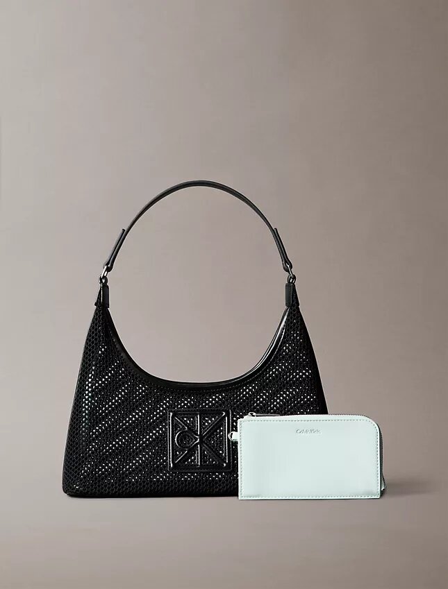 Emblem Logo Mesh Shoulder Bag Emblem Logo Mesh Shoulder Bag