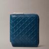 Embossed Allover Emblem Logo Zip Wallet