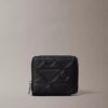 Embossed Allover Emblem Logo Zip Wallet