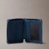 Embossed Allover Emblem Logo Zip Wallet