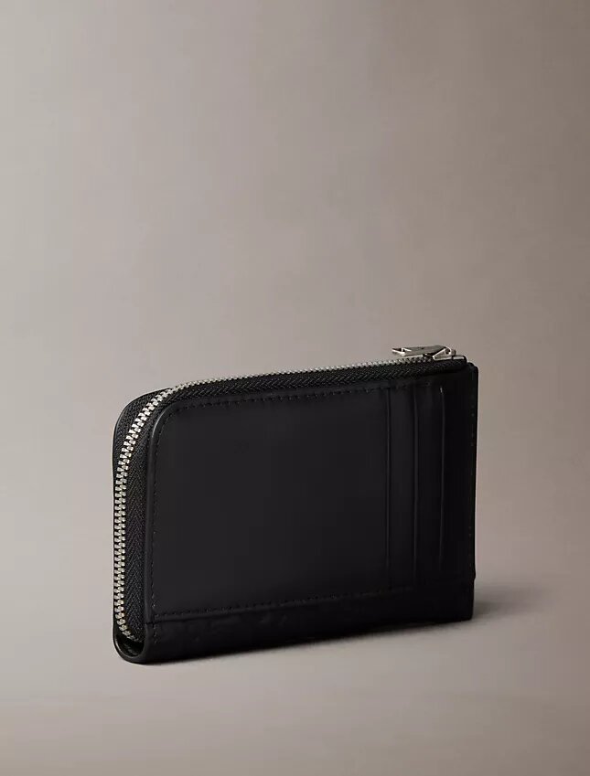 Embossed Allover Monogram Zip Wallet Embossed Allover Monogram Zip Wallet