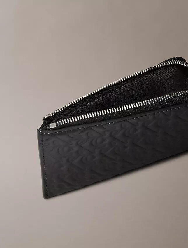 Embossed Allover Monogram Zip Wallet Embossed Allover Monogram Zip Wallet