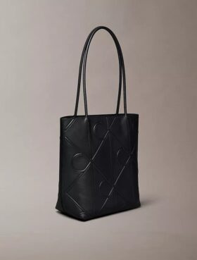 Embossed Emblem Logo Small Tote Bag