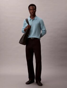 Extra Fine Merino Blend Polo Sweater