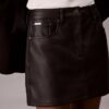 Faux Leather 5-Pocket Mini Skirt