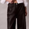 Faux Leather 5-Pocket Pants