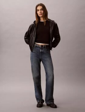 Faux Leather Hooded Jacket