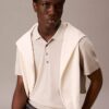 Fine Knit Lyocell Blend Polo Shirt