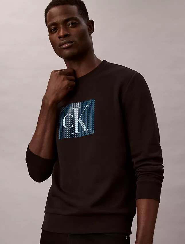 Fleece Layered Monogram Graphic Sweatshirt Fleece Layered Monogram Graphic Sweatshirt