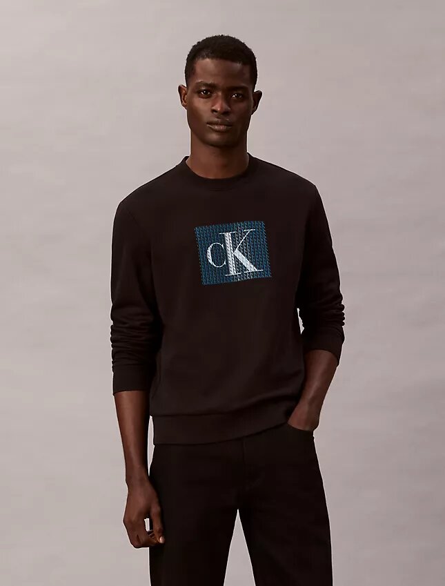 Fleece Layered Monogram Graphic Sweatshirt Fleece Layered Monogram Graphic Sweatshirt