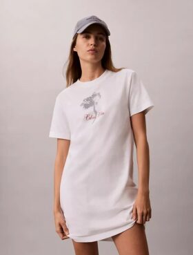 Floral Graphic Mini T-Shirt Dress