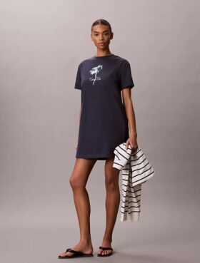 Floral Graphic Mini T-Shirt Dress