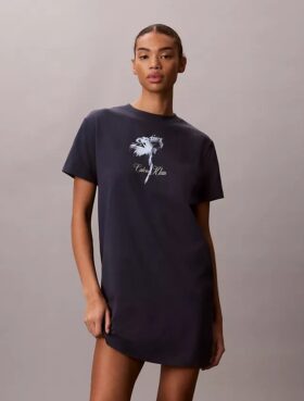 Floral Graphic Mini T-Shirt Dress