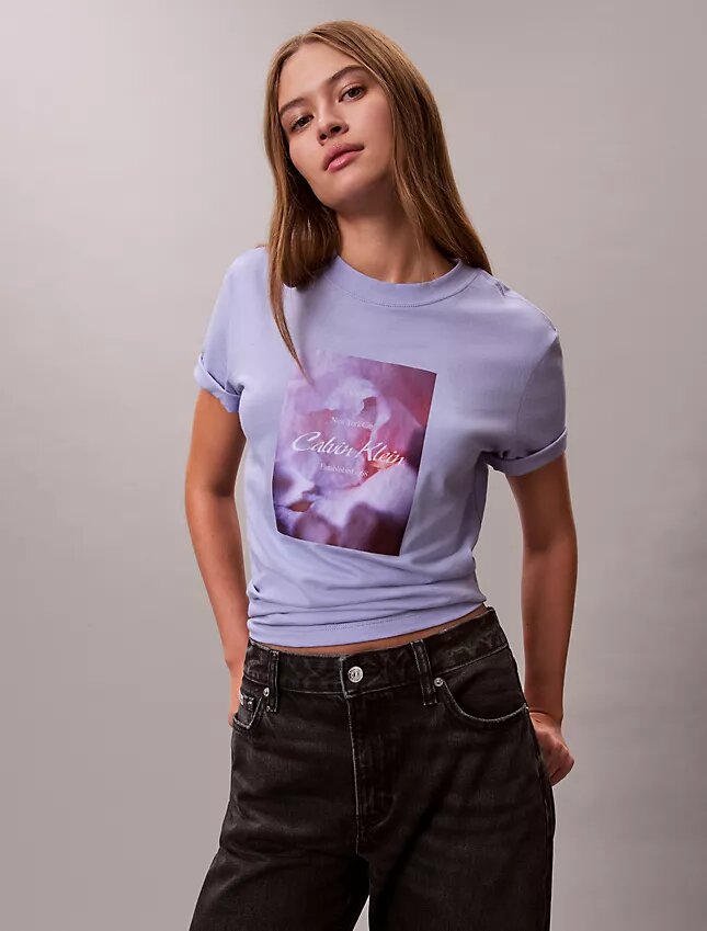 Flower Script Logo Graphic Classic T-Shirt Flower Script Logo Graphic Classic T-Shirt