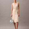 Flowing Stripe Midi Wrap Dress