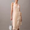 Flowing Stripe Midi Wrap Dress