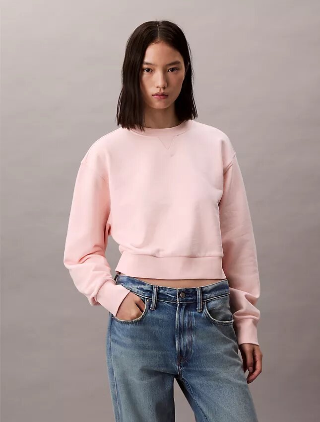 French Terry Cropped Relaxed Sweatshirt French Terry Cropped Relaxed Sweatshirt