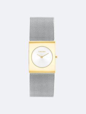 Geometric Dial Mesh Bracelet Watch