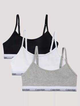 Girls Cotton Stretch 3-Pack Unlined Cropped Bralette