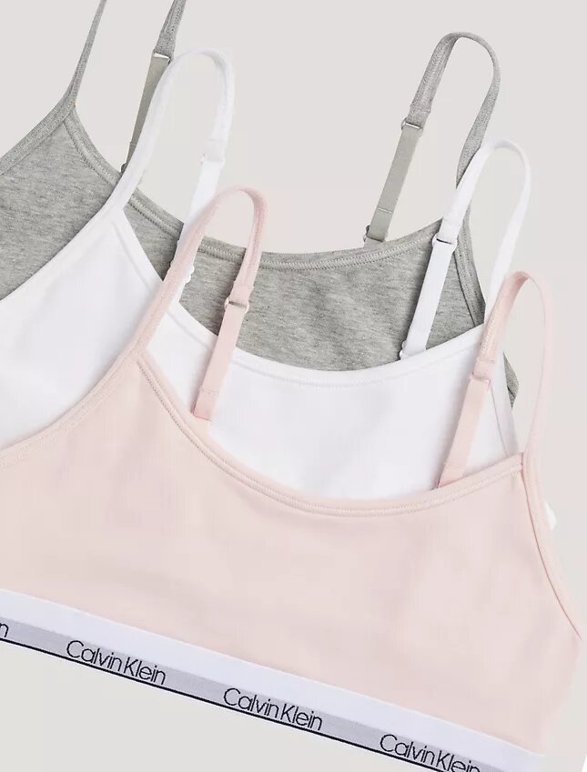 Girls Cotton Stretch 3-Pack Unlined Cropped Bralette Girls Cotton Stretch 3-Pack Unlined Cropped Bralette