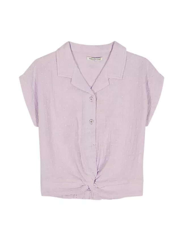 Girls Knotted Button-Down Shirt Girls Knotted Button-Down Shirt