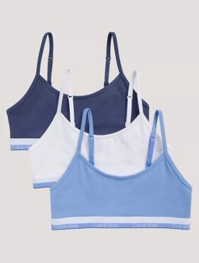 Girls Varsity Cotton Stretch 3-Pack Cropped Bralette