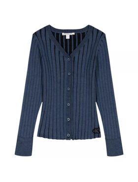 Girls Wide Rib Slim Cardigan Girls Wide Rib Slim Cardigan