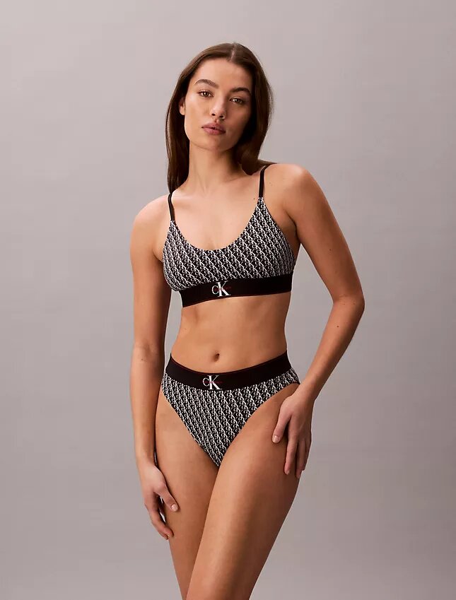 Graphic Monogram Microfiber Stretch High Waist Bikini Graphic Monogram Microfiber Stretch High Waist Bikini