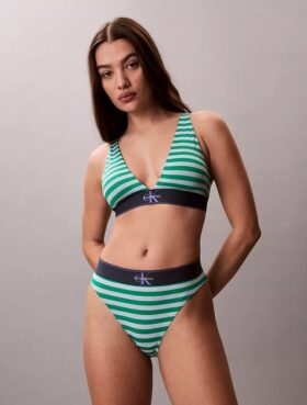 Graphic Monogram Microfiber Stretch High Waist Bikini