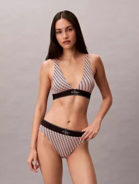 Graphic Monogram Microfiber Stretch High Waist Bikini