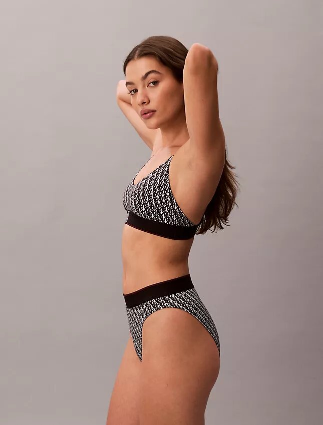 Graphic Monogram Microfiber Stretch High Waist Bikini Graphic Monogram Microfiber Stretch High Waist Bikini