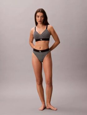 Graphic Monogram Microfiber Stretch Lightly Lined Bralette