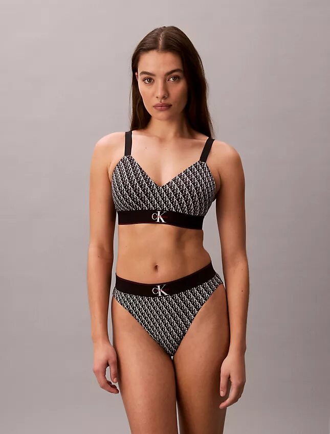 Graphic Monogram Microfiber Stretch Lightly Lined Bralette Graphic Monogram Microfiber Stretch Lightly Lined Bralette