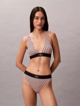 Graphic Monogram Microfiber Stretch Lightly Lined Triangle Bralette