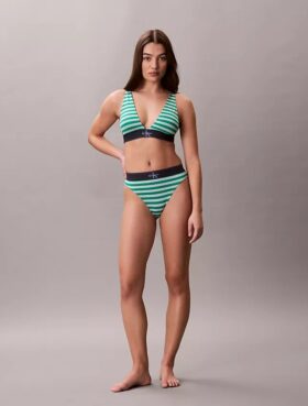 Graphic Monogram Microfiber Stretch Lightly Lined Triangle Bralette