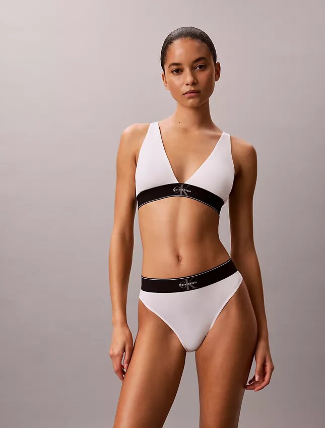 Graphic Monogram Microfiber Stretch Lightly Lined Triangle Bralette Graphic Monogram Microfiber Stretch Lightly Lined Triangle Bralette