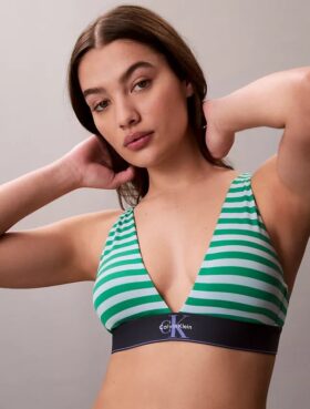 Graphic Monogram Microfiber Stretch Lightly Lined Triangle Bralette