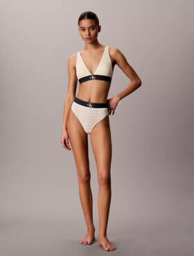 Graphic Monogram Microfiber Stretch Lightly Lined Triangle Bralette