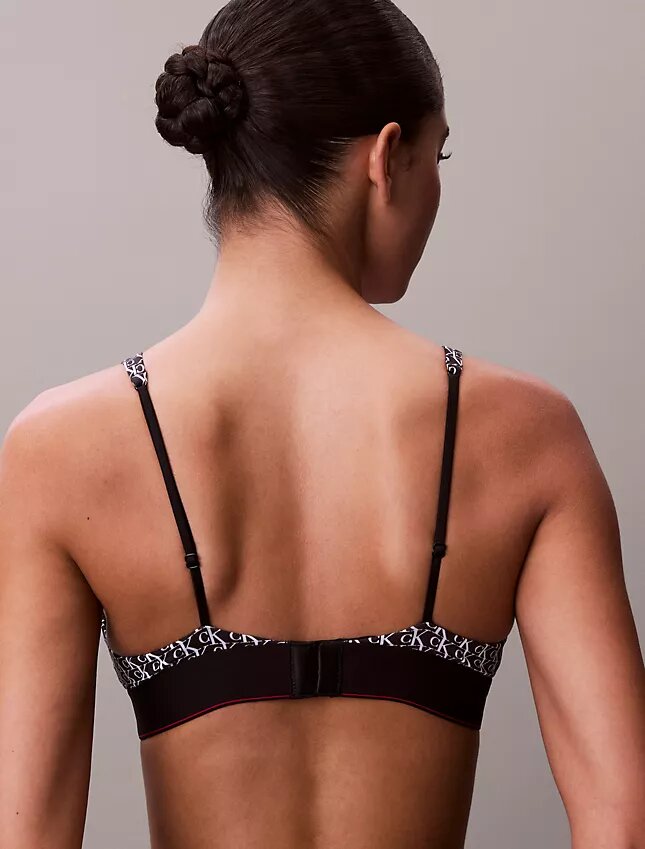 Graphic Monogram Microfiber Stretch Lightly Lined Triangle Bralette Graphic Monogram Microfiber Stretch Lightly Lined Triangle Bralette