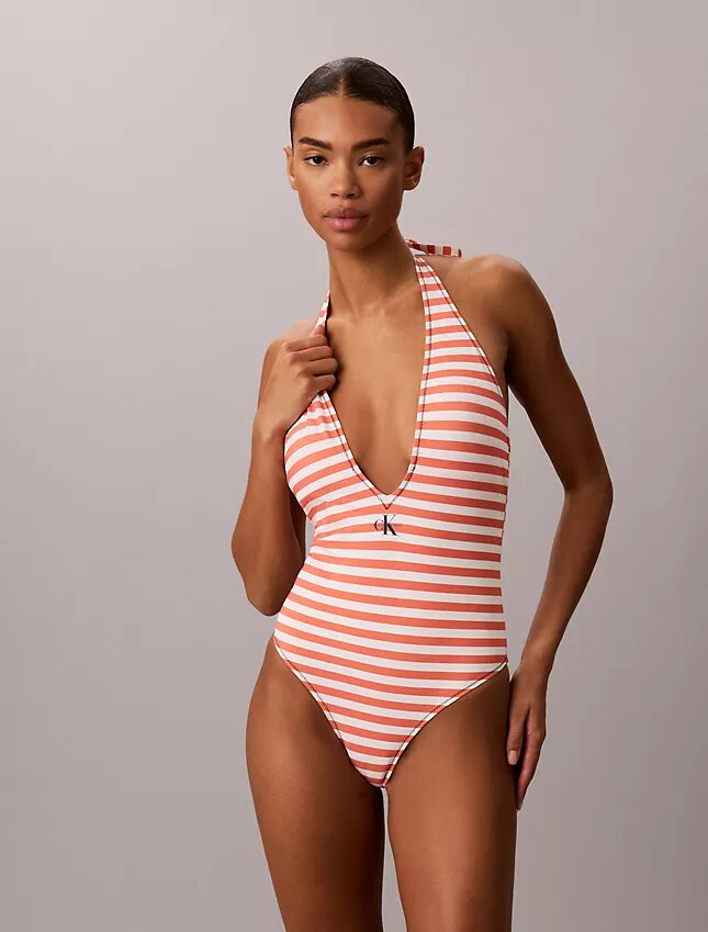 Graphic Monogram Swim Plunge One Piece Graphic Monogram Swim Plunge One Piece