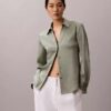 Hammered Satin Fitted Shirt