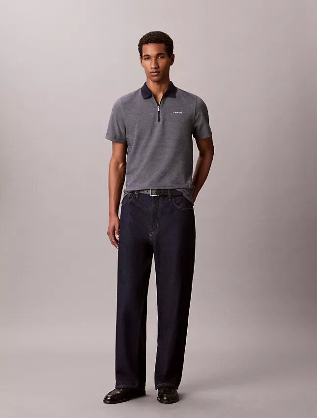 Herringbone Zip Polo Shirt Herringbone Zip Polo Shirt