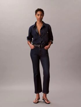 High Rise Cropped Flared Jeans