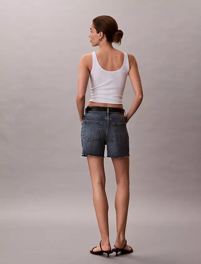 High Rise Midi Denim Shorts High Rise Midi Denim Shorts