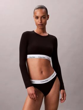 Icon Cotton Modal Lightly Lined Long Sleeve Tee Bralette
