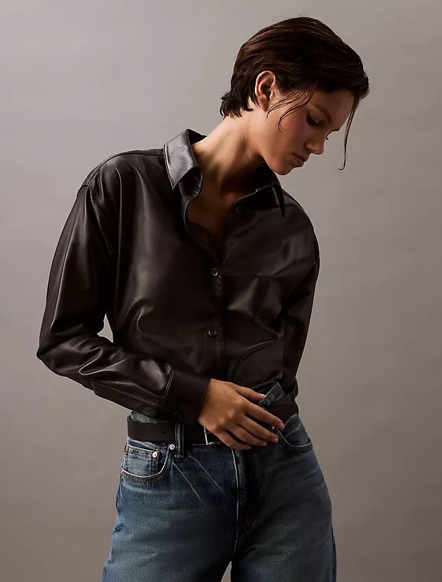 Lamb Leather Button-Down Shirt Lamb Leather Button-Down Shirt