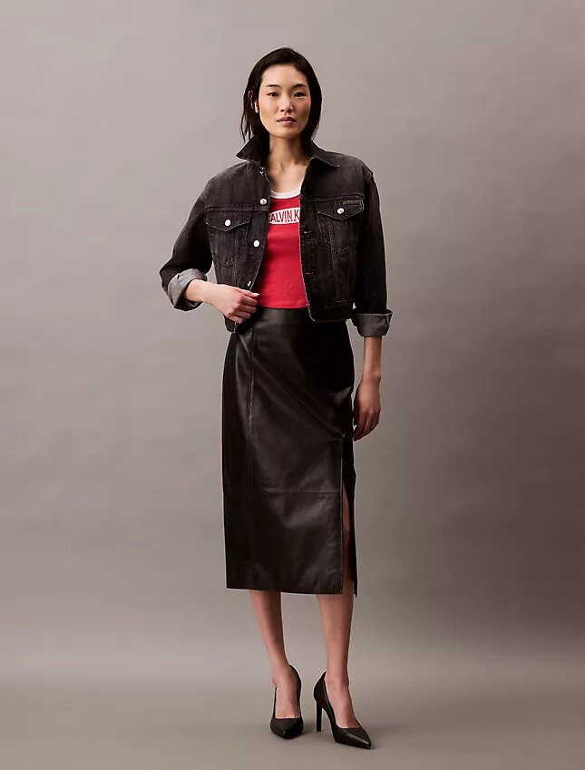 Lamb Leather Midi Skirt Lamb Leather Midi Skirt