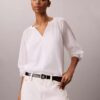 Light Cotton Blend Popover Top