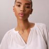 Light Cotton Blend Popover Top