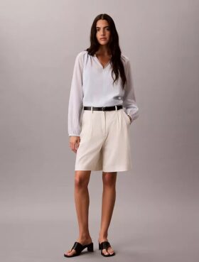 Light Cotton Blend Popover Top
